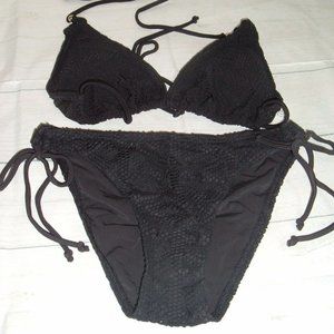 Women's Bikini set Black Lace Paulo boho SZ 38 US